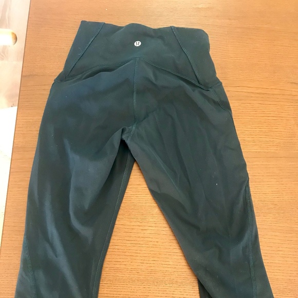 lululemon athletica Pants - Lululemon Crop Mesh Panel Leggings Teal 4